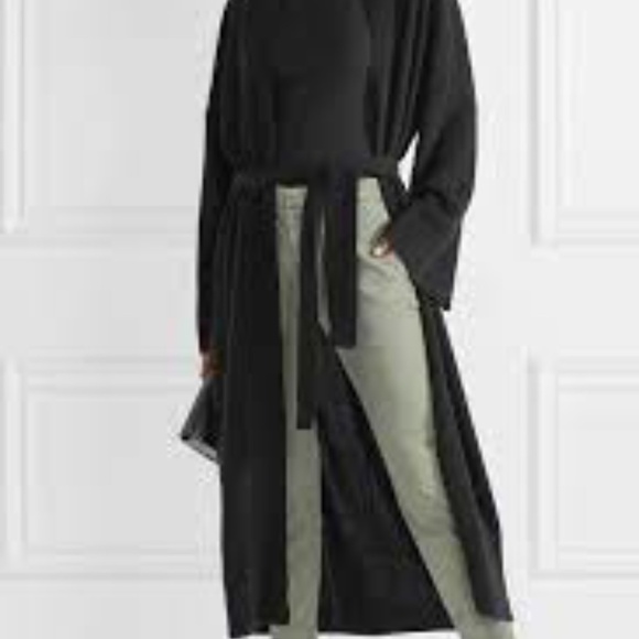 NWT Nili Lotan Marie Black 100% Cashmere Super Long Cardigan Size S